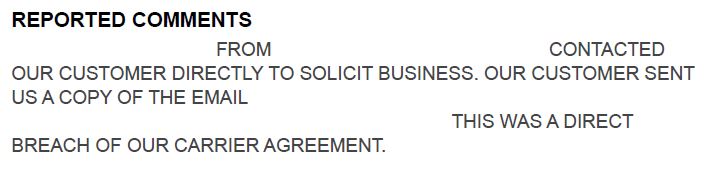 Carrier 411 report blacklist